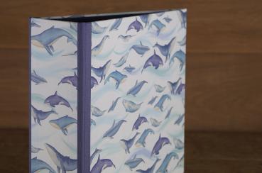 handgemachter Ordner mit Aquarellierten Delphinen